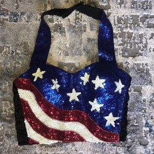American beaded crop top